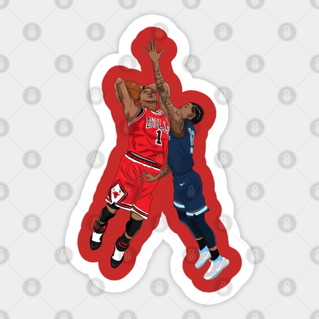 D Rose on JA Sticker by xavierjfong